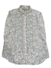 Uniqlo Blouse Shirt Women Size Medium White Printed Geometric Miulticolor