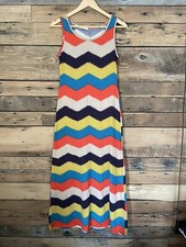 Womens Andrea Maxi Dress long missy Sz S Multicolor Chevron Stripe Sleeveless