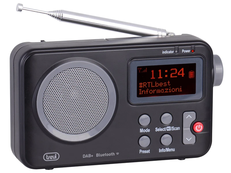 Radio Portatile TREVI DAB 7F80 R Nero - DAB+ FM Uscita Cuffia 3,5 mm