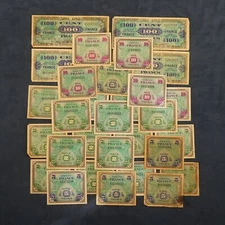 Lot of 30-1944 Occupied France Allied Military Currency- Free Shipping USA