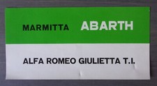 Scarichi ABARTH per ALFA ROMEO GIULIETTA TI orig anni 60 piccola brochure in italiano