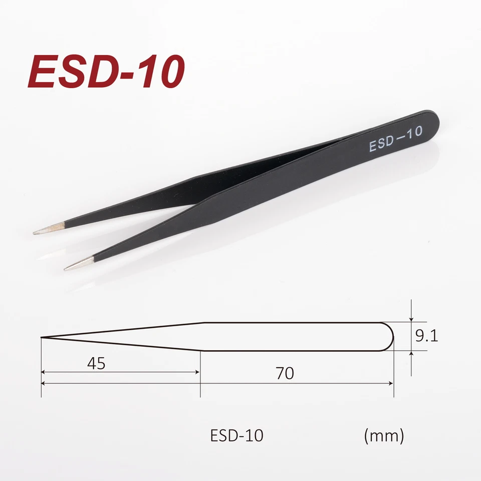 6X Tweezers Kit Stainless Steel Anti-Static Nail Eyebrow Electronic Jewelry - image 3 of 4