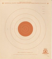 B-3 Orange [B3(orange] 50 Foot Timed & Rapid Fire Pistol Target (100) Tagboard