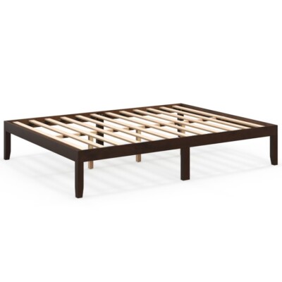 Queen Size Bed Frame Platform Wooden Slats Under-Bed Storage Bed Frame Furniture