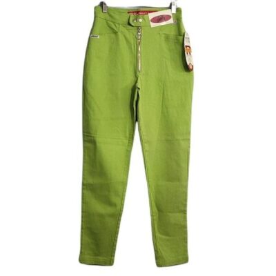Revolt Jeans Key chain Zipper Stretch Skinny Jeans Green Sizes 3/4 - 11/12