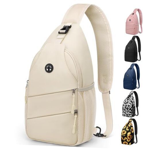 Crossbody Bags for Women Men Trendy Sling Bag Bakpack Casual Chest Medium Beige-image