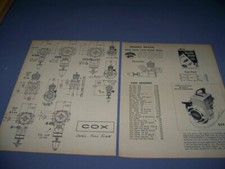 1965 COX ENGINES TEE DEE DRAWINGS...DETAILS/COST/1-VIEWS.. 466V