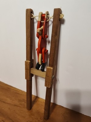 Vintage Acrobat Monkey Hand Squeeze Toy  Flip  Wood  Works 11''