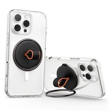 O-Mag Magnetic MagFit Phone Holder Grip with Finger Strap Loop Nylon Black