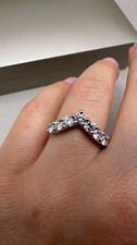 Platinum 0.99ct Lab-Grown Diamonds Wishbone 7 Diamonds Ring LGSL128