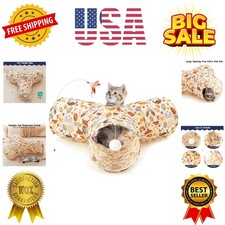 Pet Cat Tunnel Tube Cat Toys 3 Way Collapsible, Cat Tunnels for Indoor Cats  K...