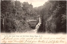 Fall Creek Gorge and Old Power House Ithaca New York NY 1905 Antique Postcard