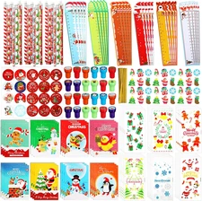 Yexiya 216 Pcs Christmas Stationery Party Favors Goodie Bag Stuffers Bulk Includ