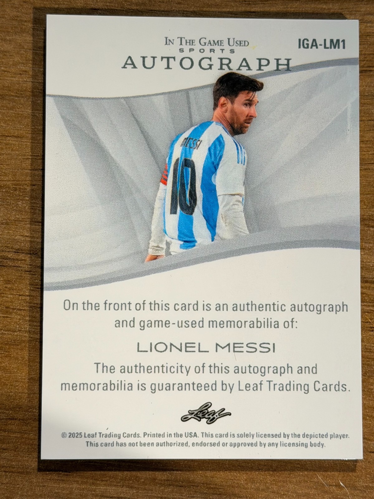 2025 Leaf ITGU Lionel Messi AUTO + GAME USED RELIC JERSEY PATCH /10 🔥RARE🔥 view 6