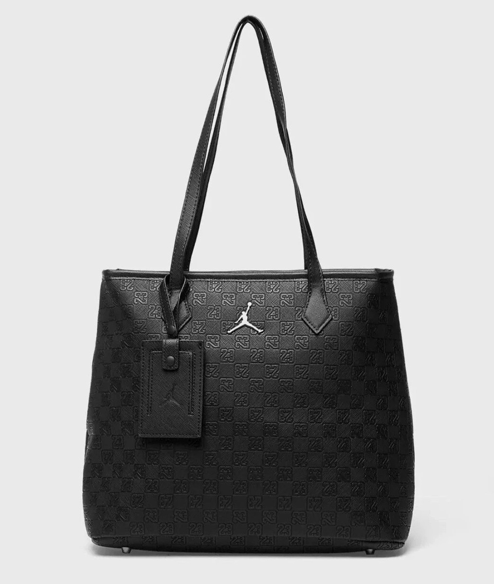 Air Jordan Tote Bag Womens (32L) Monogram Grey Black Laptop