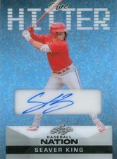 Seaver King 2025 Leaf Baseball Nation Pure Hitter Platinum Blue Speckle Auto 2/2