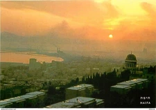Israel - Haifa - Sunrise City and Bay - Town and Bay at Sunris