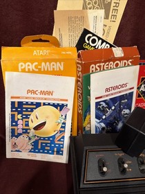 Atari CX 2600 Console 6-Switch Woodgrain PAC Man Asteroids Combat W Boxes A5