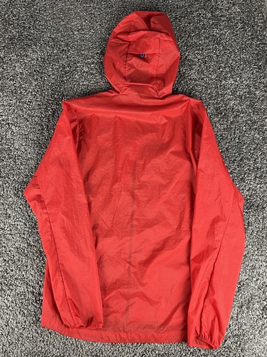 Patagonia Rain Jacket Mens SM Houdini Lightweight Hooded Full Zip Red Nylon New - Picture 6 of 12
