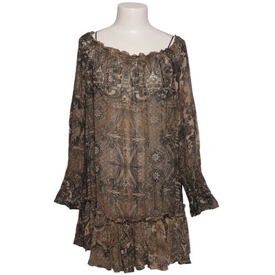 Roberto Cavalli at H&M, Bluse, Größe: 36, Schwarz/Beige/Mehrfarbig, Seide #WKb