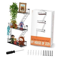Fire Escape Shelf, 3 Tier Action Figure Shelf with Screws & Screwdriver, New 