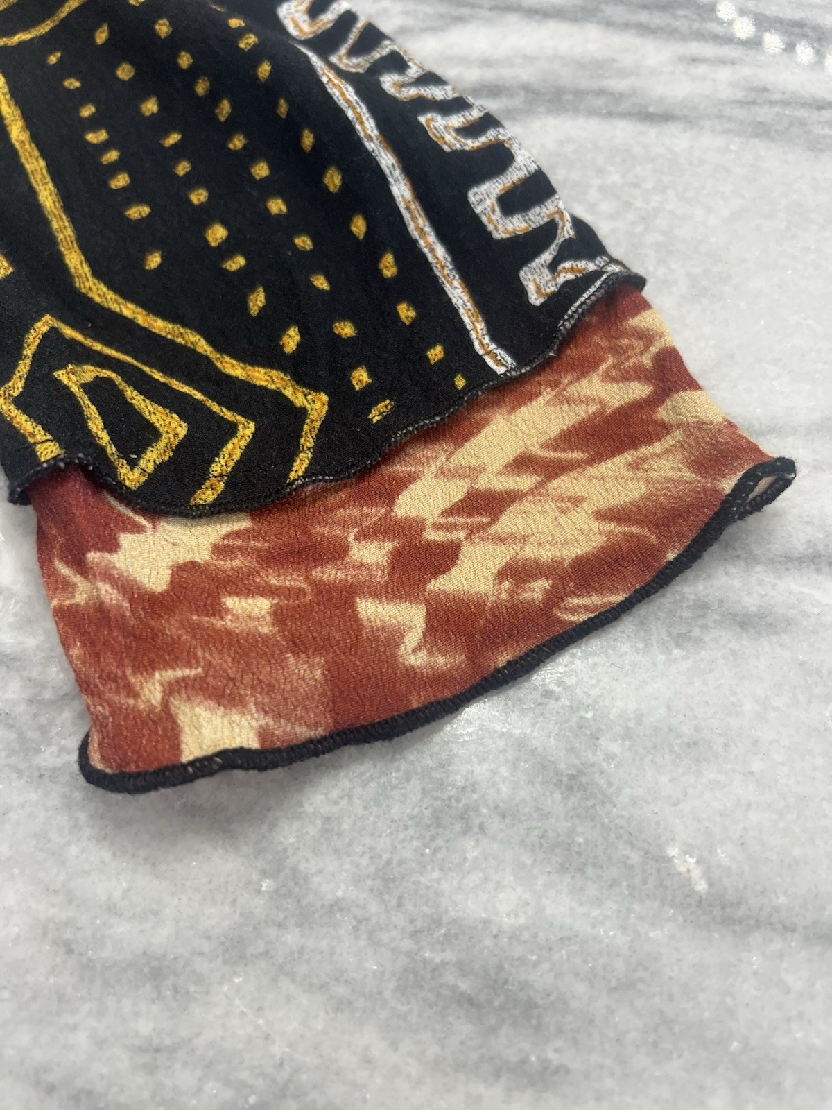 John Mark multicolor patchwork button-down tunic … - image 10