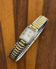 Vintage Seiko Watch Women Gold Silver Tone Silver Dial Dainty 15mm New Battery