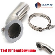 3 90 Stainless Bend Downpipe Elbow V-band Adapter Flange Clamp For Turbo Hy35 3 90 Stainless Bend Downpipe Elbow V-band Adapter Flange Clamp For Turbo Hy35