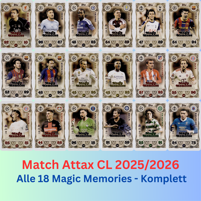 Match Attax 25/26 Champions League 2025/2026 - Complete: All 18 Magic  Memories