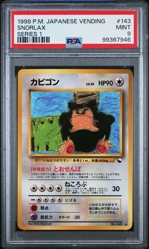 PSA 9 Snorlax #143 Japanese Vending Series 1 Pokemon 1998