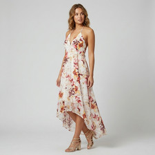 White House Black Market Halter Floral High-low Maxi Dress in size US 8 NWT 160