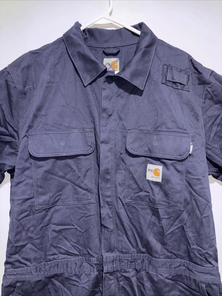 Mono de sarga tradicional resistente al fuego Carhartt para hombre azul marino oscuro talla 46 regular Foto 2 de 4
