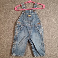 OshKosh B'gosh Toddler Unisex Solid Denim Overalls 6 Months Blue Carpenter Bib
