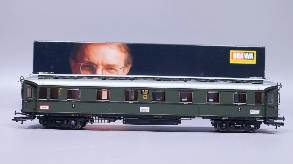H0 DC Brawa 2442 Preußischer D-Zug-Wagen 1./2. Kl. AB4ü DRG OVP #ST_742