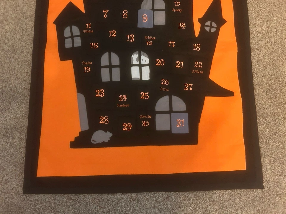 Pottery Barn Kids Happy Halloween Countdown Calendar Pockets Felt 42" x 32" BIG! - Image 4 of 4