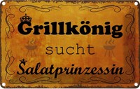 Blechschild 20X30 Cm GrillköNig Salatprinzessin Essen Trinken Deko Geschenk Meta