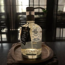 NEW Arome Cleansing Gel Hand Soap Wash Clear Glass Bottle Kiwi & Yuzu Pineapple