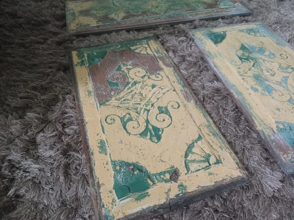 29.5"x79.5" Antique Vintage Old Victorian Interior SOLID Wood Wooden Door Panels - Image 2 of 4