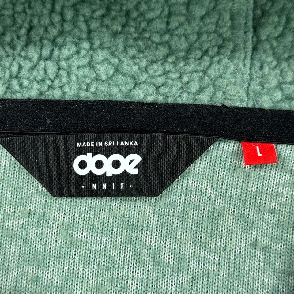 DOPE Nieve Polar Sherpa Anorak Sudadera con Capucha Para Hombres Grande Verde Exterior Pullover Chaqueta Foto 3 de 4