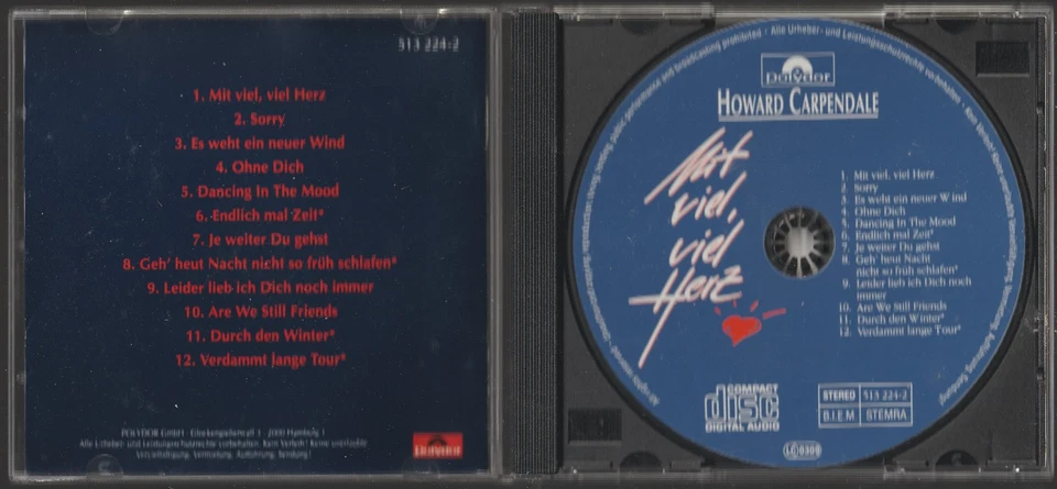 Howard Carpendale - Mit Viel Viel Herz [12 Track CD Album] - Bild 3 von 3