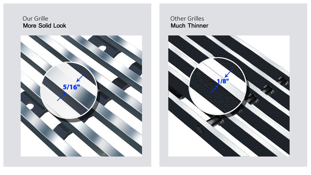 For 2013-2017 Chevy Traverse Logo Show Main Stainless Silver Billet Grill Insert