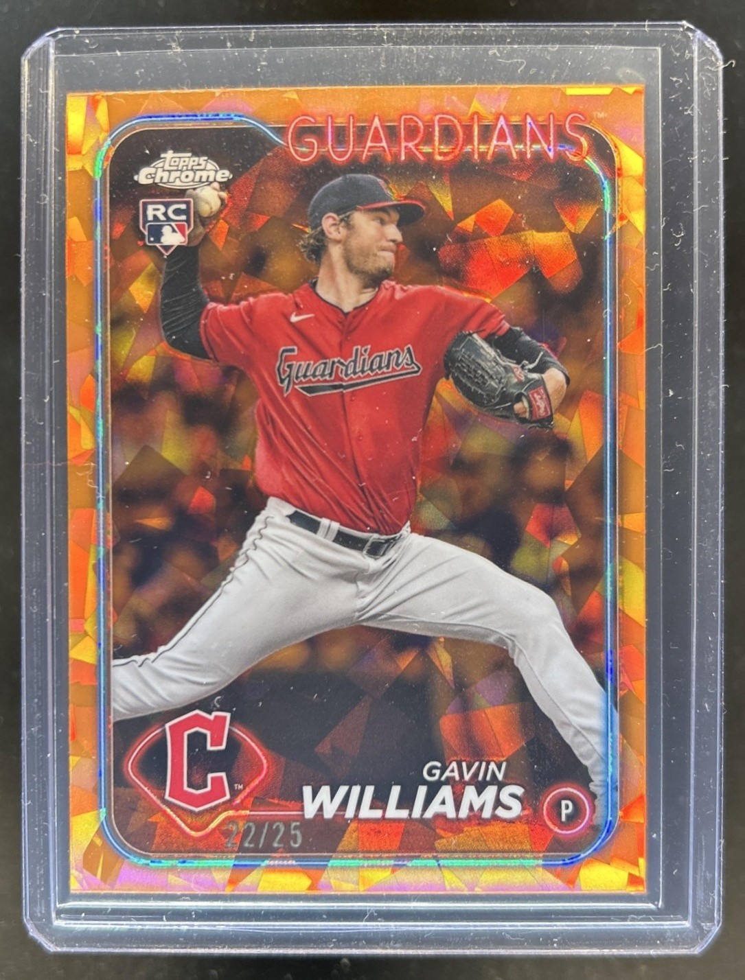 2024 Topps Chrome Sapphire Gavin Williams RC Orange Refractor #/25 Guardians