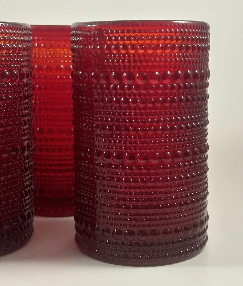 Vaso de bebida vintage D&V de Fortessa Jupiter, juego de 6, rojo Foto 4 de 4