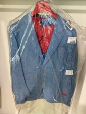 Isaia Napoli NWT Blue Linen Silk Wool Sport Coat Blazer 52 8R Italy 3495