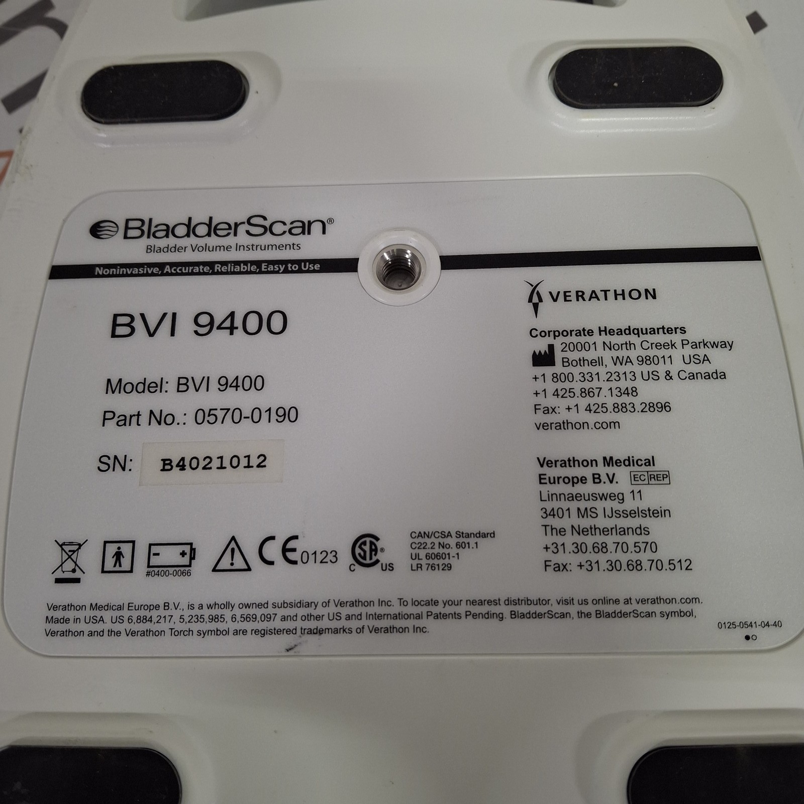 Verathon Medical, Inc BVI 9400 Bladderscan