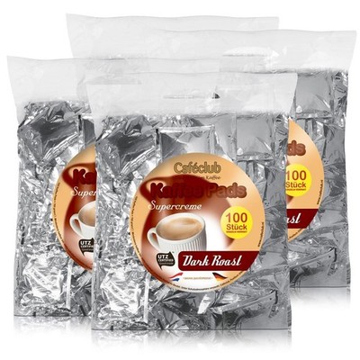 4x Cafeclub Dark Roast Kaffeepads Megabeutel je 100 stk. dunkle Röstung