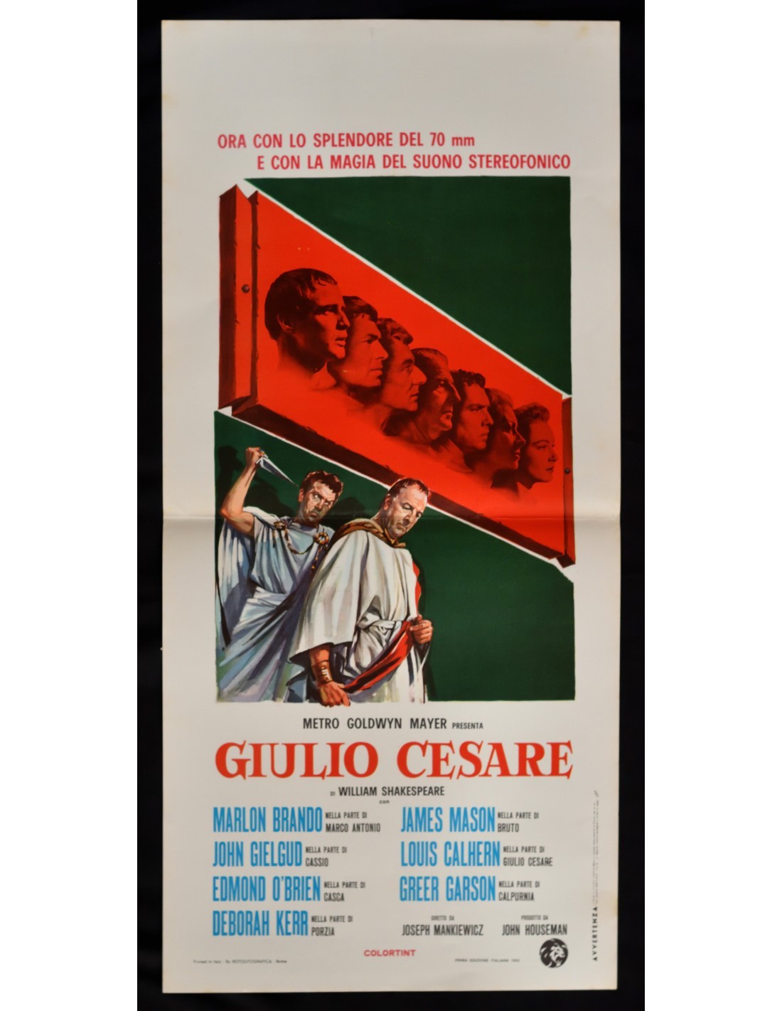 Locandina originale film Giulio Cesare (1953) - Regia di Joseph L. Mankiewicz