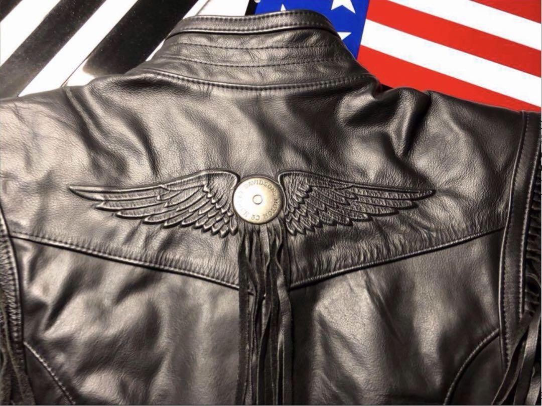 [Rare] HARLEY-DAVIDSON Willie G Design Leather Riders Jacket [WL/Black] From JP image 3