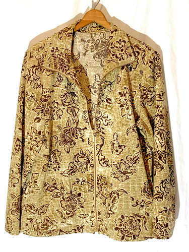 Haut Femme Manches 3/4 Chico's Zenergy - Taille 0 (XS), Blanc, Floral Burnout, Stretch, Excellent état
