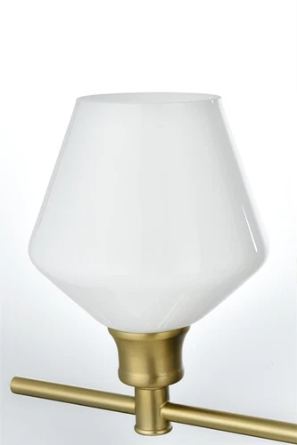 Living District Gene 4 Light Satin Gold And Frosted White Glass Wall Sconce - Picture 4 of 8